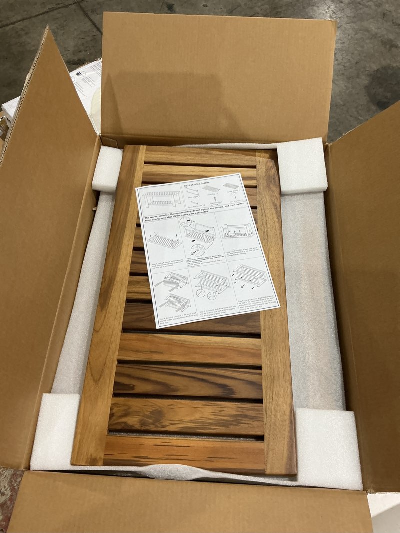 Condition photo showing Good Condition for nnn 24" commercial teak shower bench - 8 non-slip leveling feet & 350 lbs capacity | rock-solid stability for seniors & spa safety | waterproof design for saunas/outdoor pools (patented) 24"w x 12.6" dx 18"h