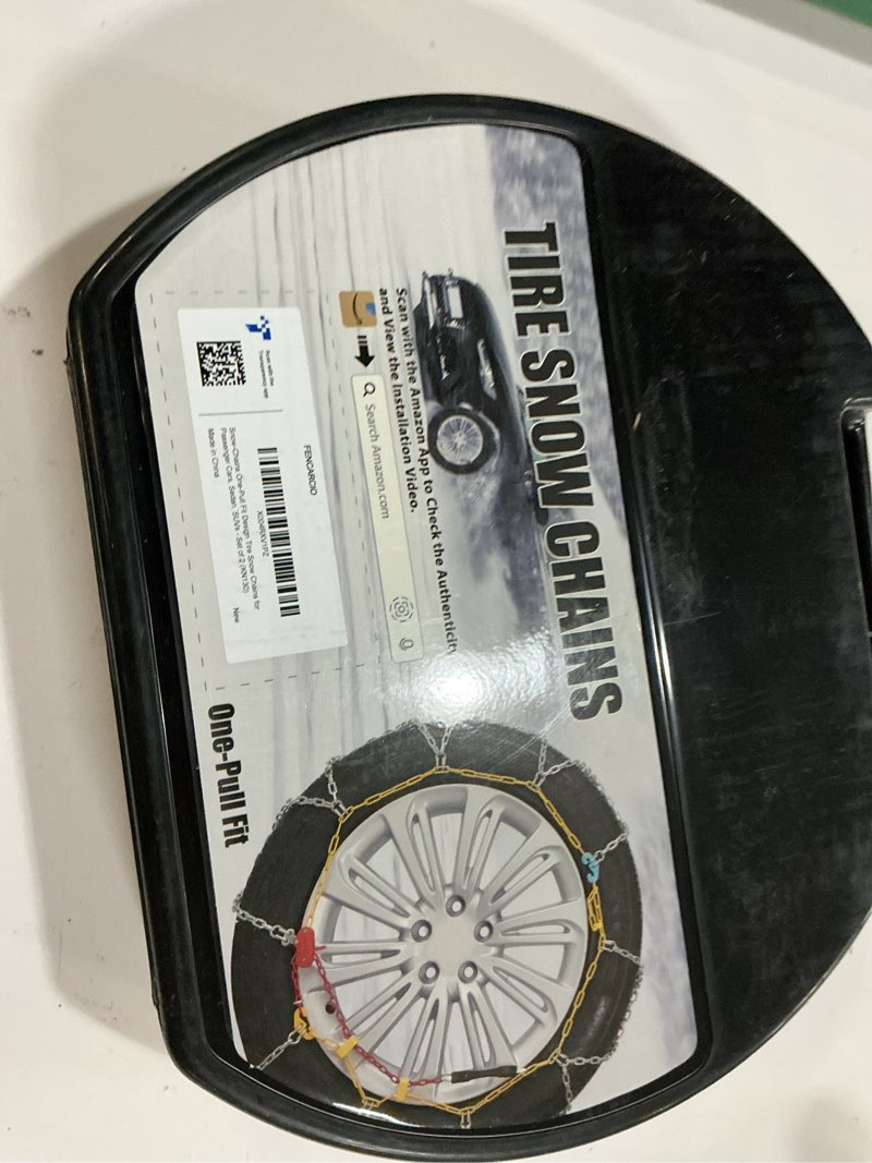 Condition photo showing New/Like New for snow-chains easy install tire-chains, one-pull fit design tire snow chains for passenger cars, sedan, suvs, emergency winter tire traction car tires 215 225 235 245 255 275 - set of 2 (kn130)