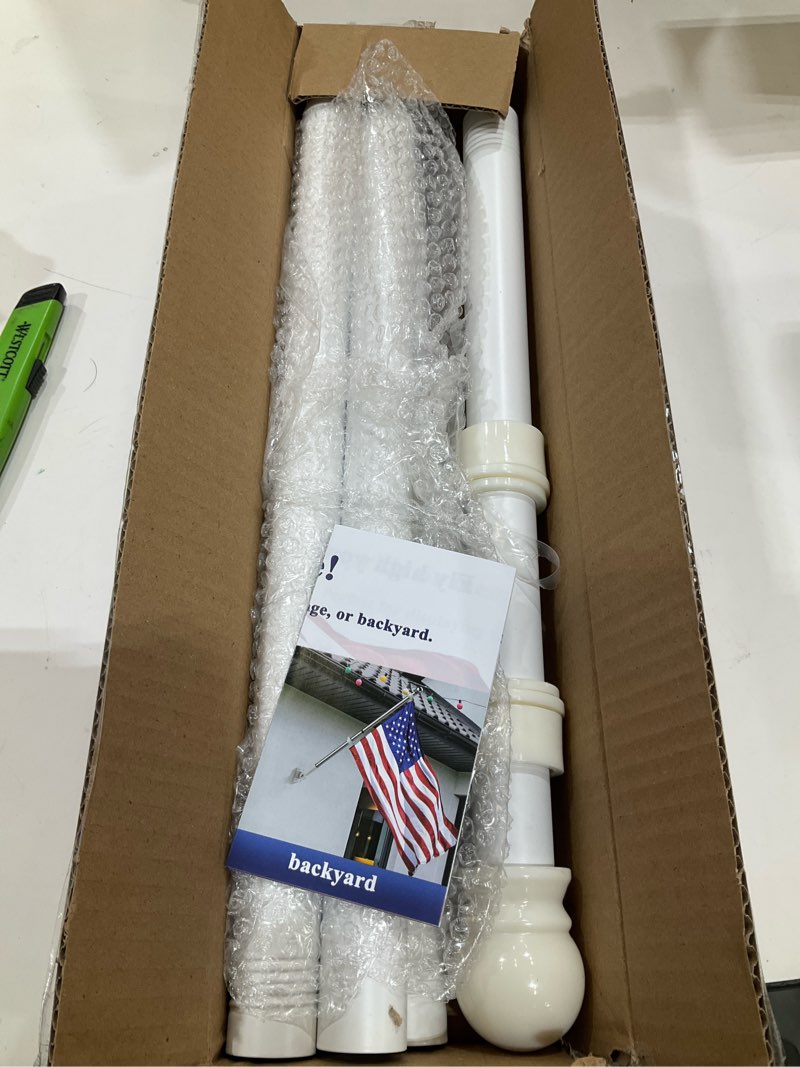 Condition photo showing Good Condition for PHITRIC Flag Pole, Tangle Free Spinning Stainless Steel Rustproof Flagpole for 3x5 Sports Fan Outdoor Flags for Outside House (White, 6FT, Without Bracket) 6FT WHITE