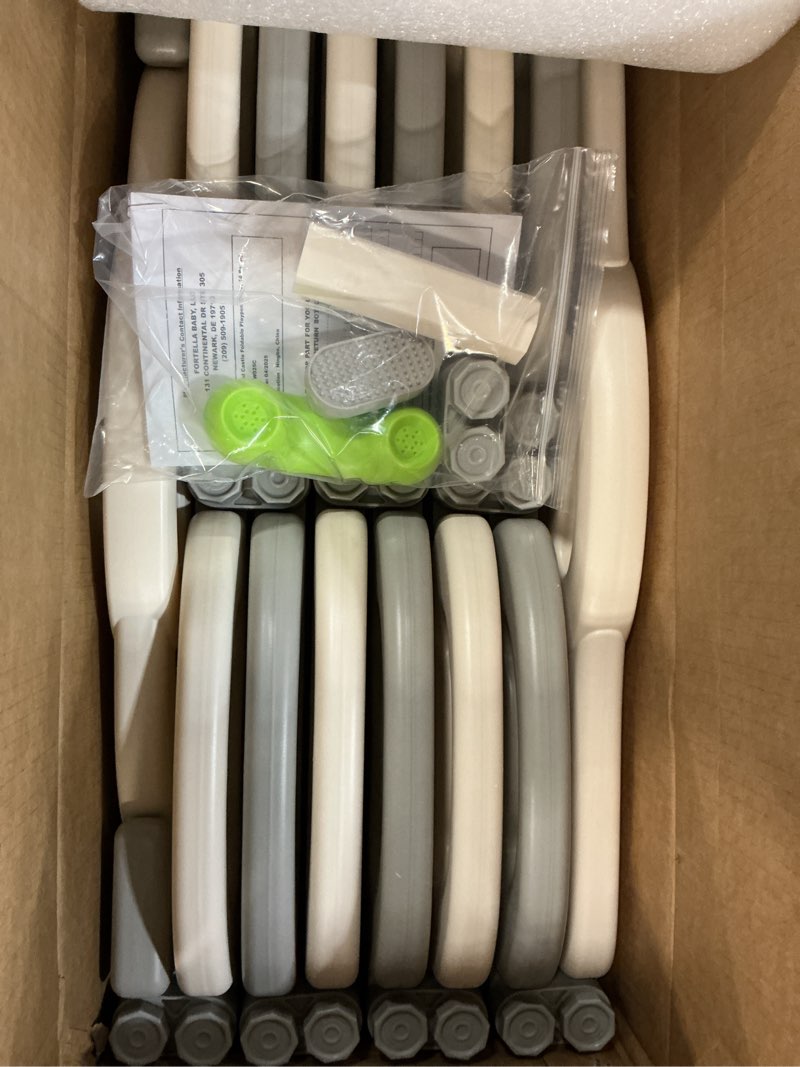 Condition photo showing Good Condition for Fortella Cloud Castle Foldable Playpen, Baby Safety Play Yard with Writing Whiteboard and Activity Wall, Pack and Play for Toddlers 1-3, Indoors or Outdoors (Gray, 14 Panel) Gray 14 Panel