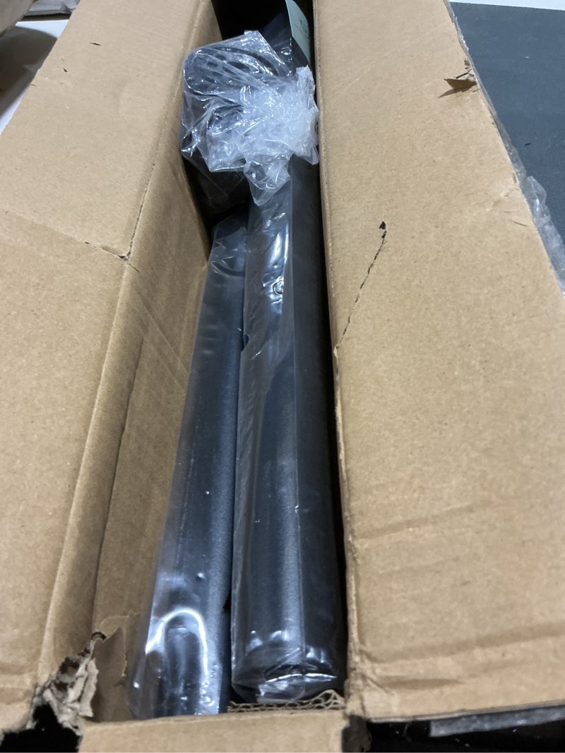 Condition photo showing Good Condition for tension curtain rod by ezfurni, 42 to 123 inch, heavy duty tension rod for windows, anti-slip black curtain rod spring tension, adjustable spring loaded curtain rods no drilling, easy install black 42-123