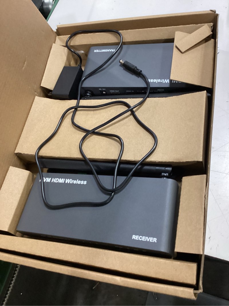 Condition photo showing Good Condition for wireless hdmi transmitter and receiver 4k, wireless hdmi extender 328ft with kvm and loop out, support one to many & many to one (w08a) gray tx rx - 4k kvm