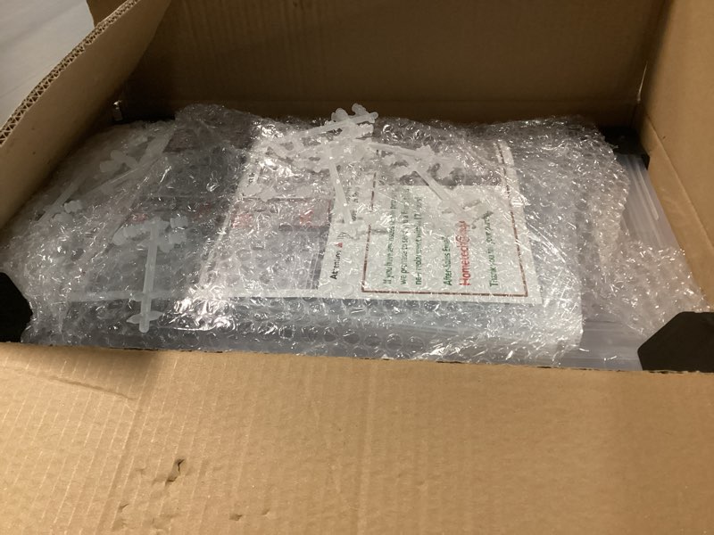 Condition photo showing New/Like New for 12 Pack Clear Shoe Storage Organizer with Magnetic Door,Stackable Plastic Shoe Boxes for Sneakers,Boots,and Heels,Space-Saving Foldable Shoe Rack for Closet,Durable Shoe Cabinet Organizer,White White 12 pcs