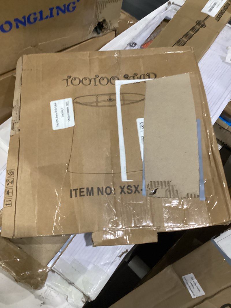Condition photo showing As Is for tootoo star lamp shades set of 2,imitation sheepskin lampshade royal style 6" top x 14" bottom x 10" high lamp shades,suitable for floor and table lamp shades spider