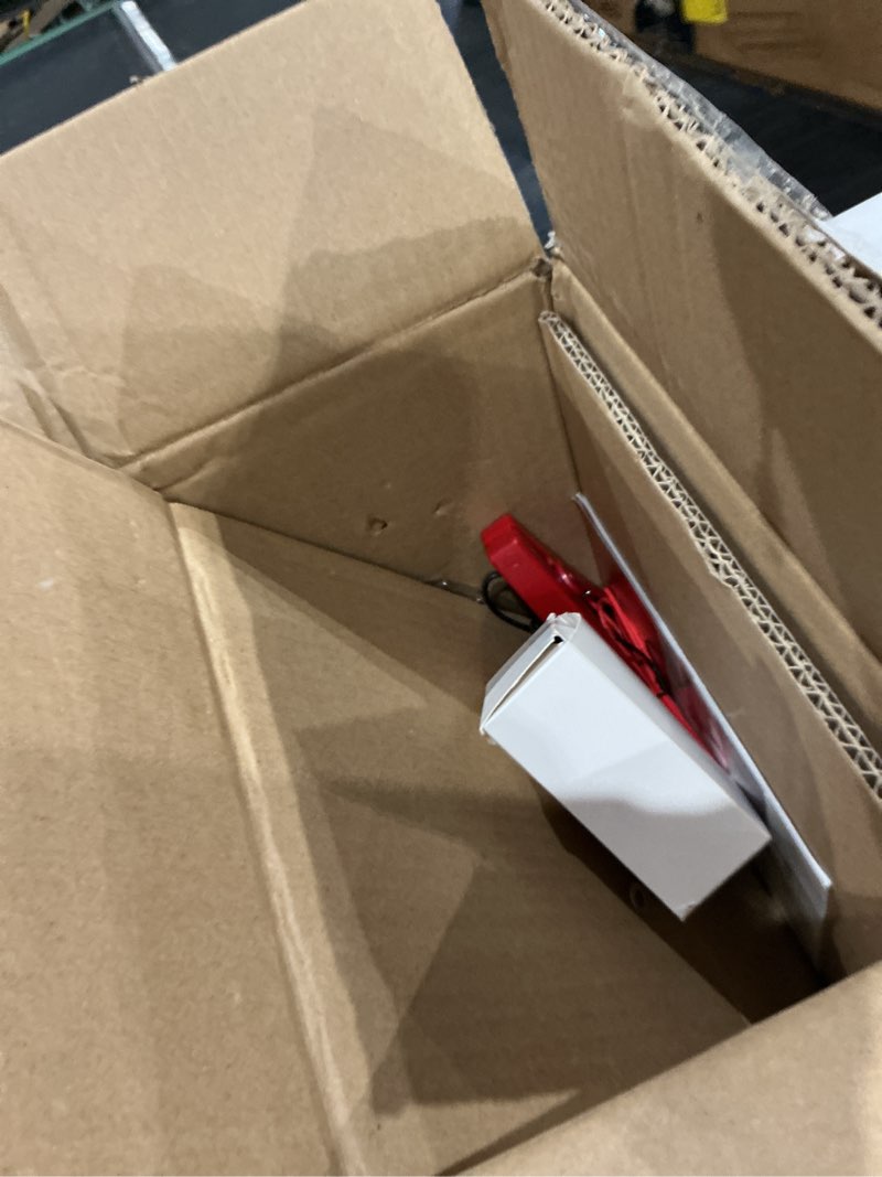 Condition photo showing As Is for solar electric fence charger-0.3j-10 miles, maximum output voltage 10200v- provide 24-hour uninterrupted protection for livestock and yards with rechargeable solar panel red 0.3j-red