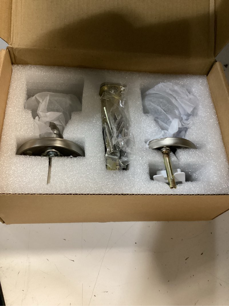 Condition photo showing Good Condition for crystal glass door knobs interior, modern bathroom bedroom door knobs with lock privacy function, satin nickel .privacy satin nickel