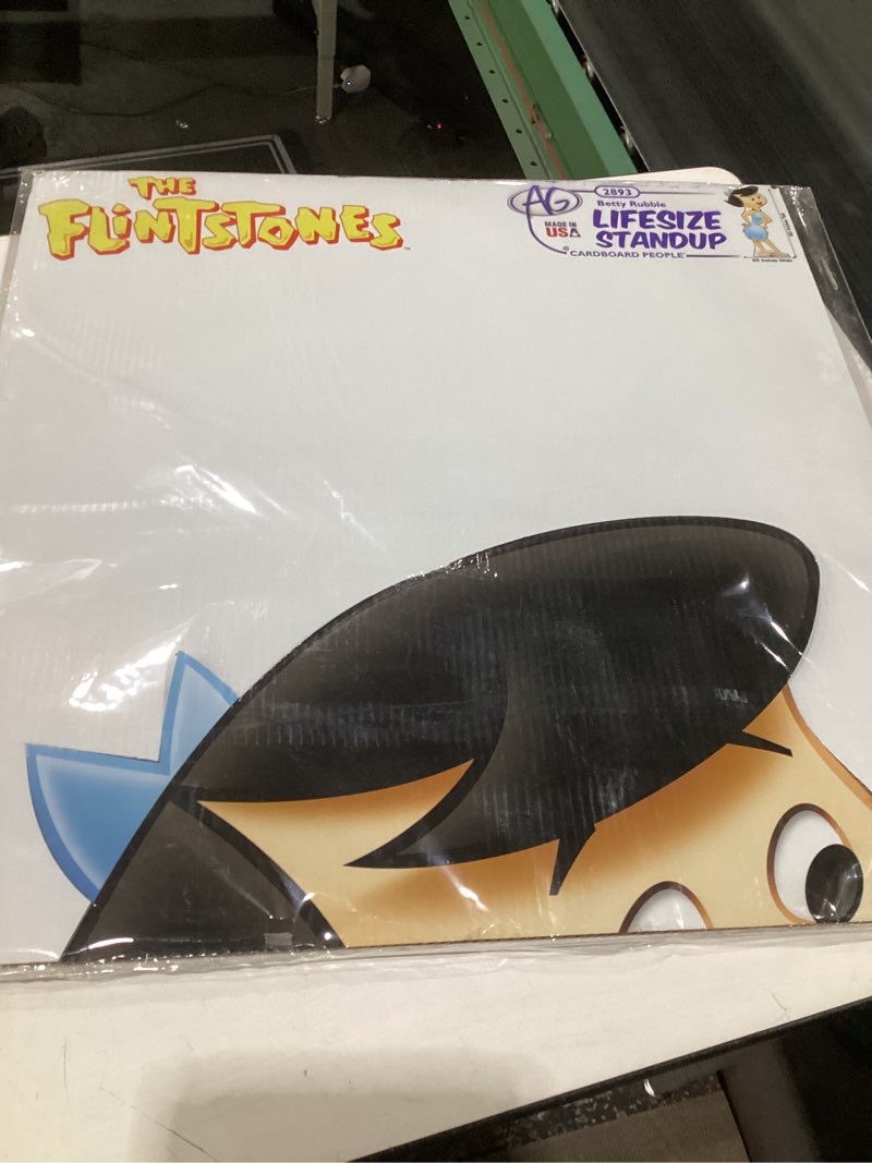 Condition photo showing New/Like New for Cardboard People Betty Rubble Life Size Cardboard Cutout Standup - Hanna-Barbera The Flintstones Betty One Size