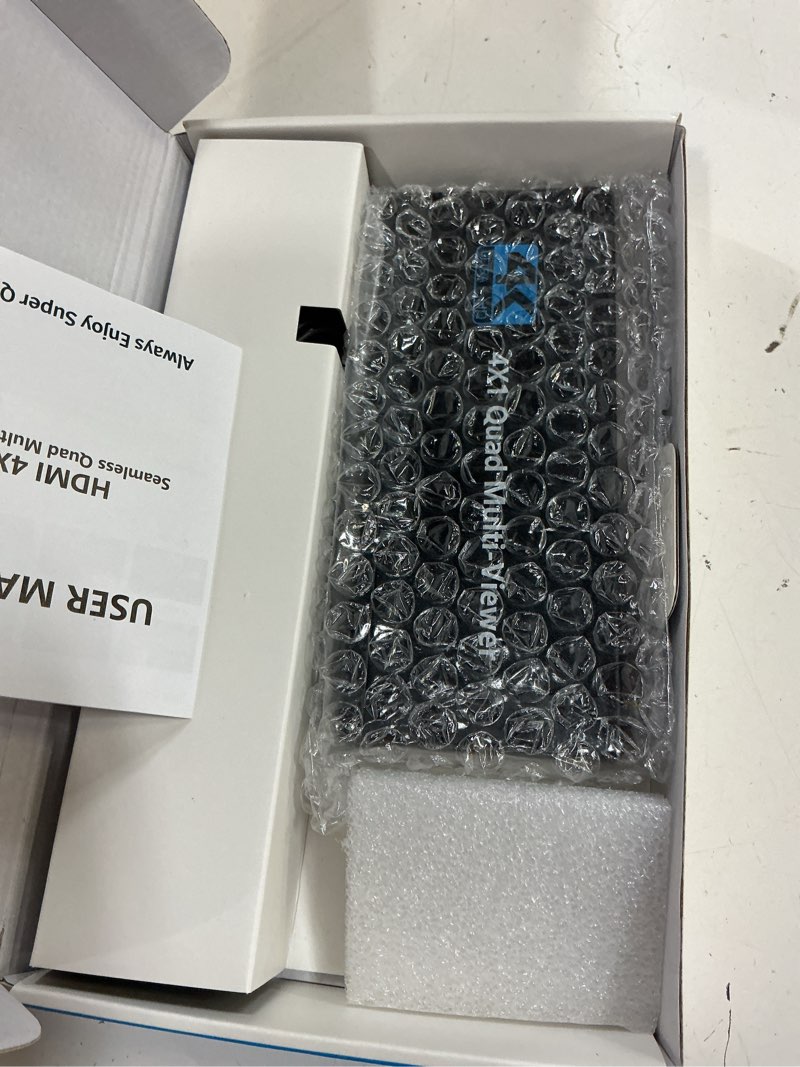 Condition photo showing Good Condition for hdmi multiviewer switch 4x1, quad switcher 4 in 1 out with ir remote control, support 4k full hd and 9 display modes for security camera, gaming consoles hdmi mutiviewer switch