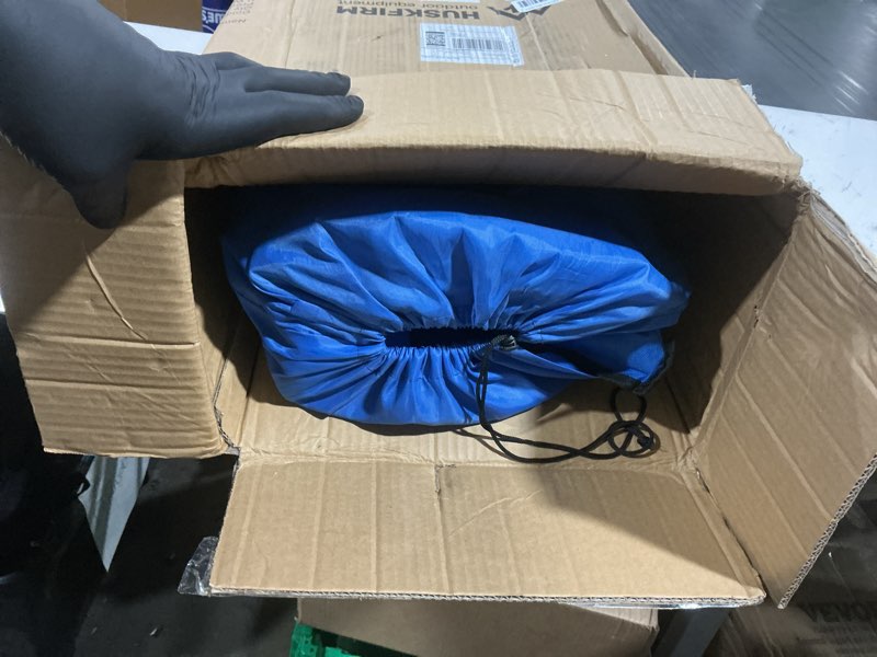 Condition photo showing Good Condition for huskfirm 3 person camping chair padded loveseat camping chair folding camping couch portable double camping chairs heavy duty camp chair for adults outdoor lawn with two cup holders and carry bag grey