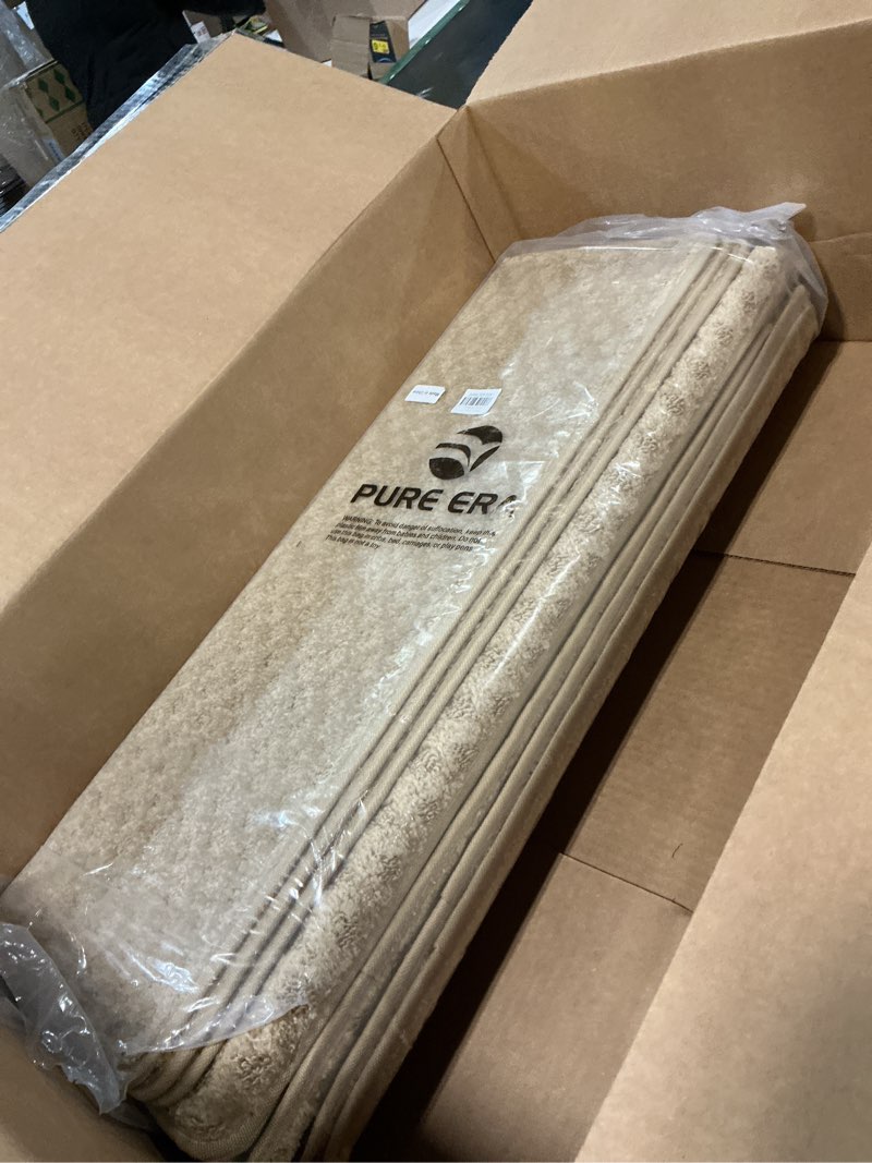 Condition photo showing Good Condition for pure era bullnose carpet stair treads set tape free non-slip indoor stair protectors pet friendly rugs 9.5" x 30"(14 pieces,khaki mini-diamond trellis) khaki mini-diamond trellis 14 pieces with bullnose