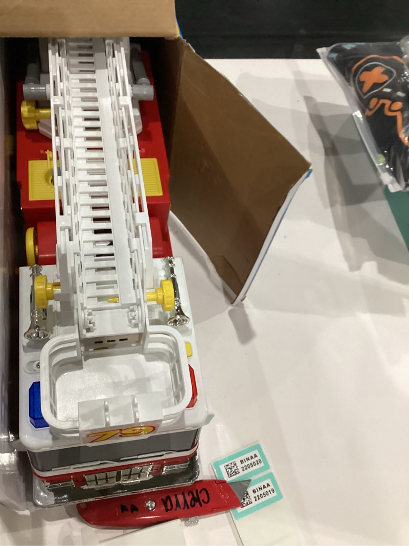 Condition photo showing Good Condition for JOYIN Extra Large Toddler Fire Truck Toys for Boys with 33-inch Ladder, Lights & Sprinkler Pump, Big Emergency Vehicle, Kids Toys for Age 3, 4, 5, 6, 7, Christmas Birthday Gift for Grandkids