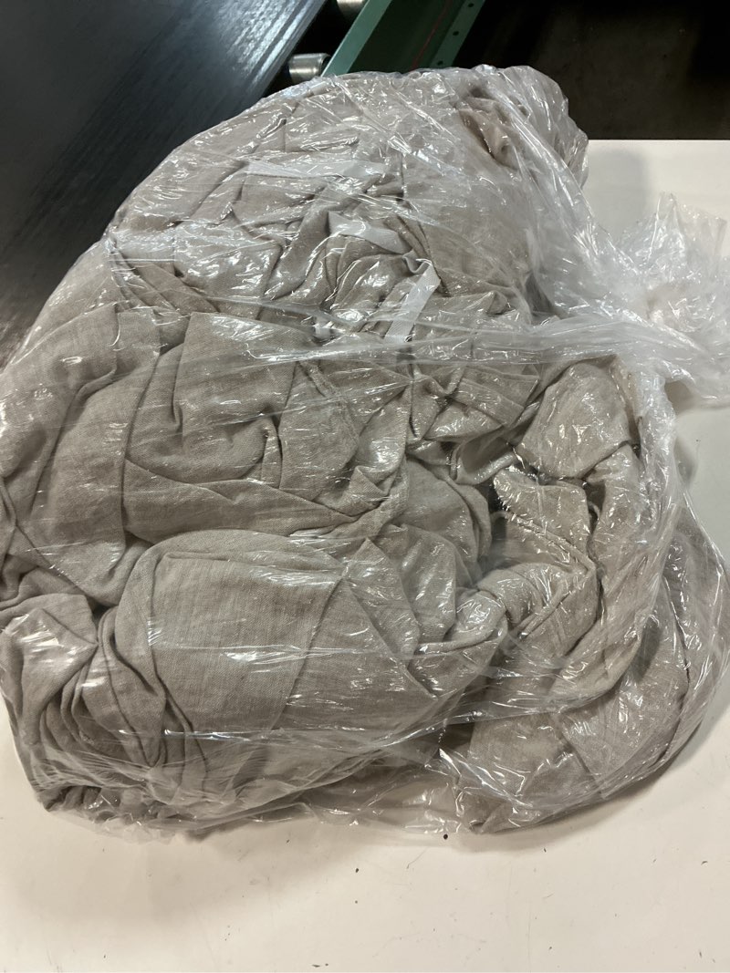 Condition photo showing As Is for european linen duvet cover set, full/queen, natural chambray