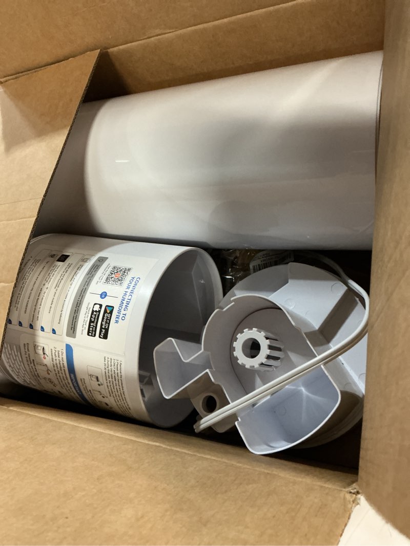 Condition photo showing As Is for 2.1Gal/8L Smart Humidifier Large Room, Top Fill Humidifiers for Bedroom with Diffuser, 7 Color Lights,16H Timer, Auto Mode, APP Remote Control, 4 Levels Cool Mist Air Humidifier for Plants Home Office White-smart