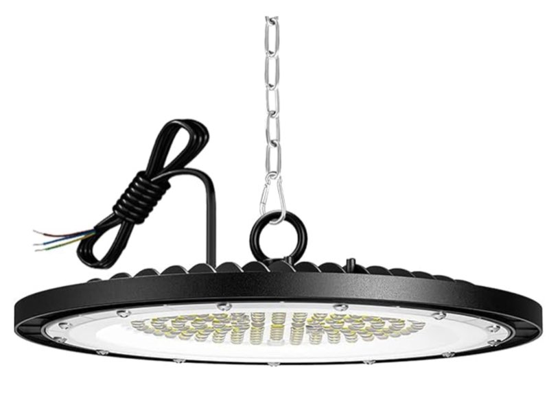 Amico 200W 1 Pack UFO LED High Bay Light 28,000lm 5000K LED High Bay Lights with UL Listed US Hook 5' Cable Alternative to 650W MH/HPS for Gym Factory Barn Warehouse