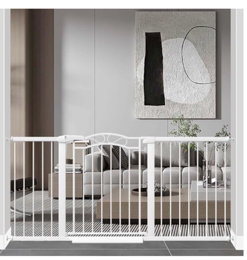  Fairy Baby 65.4"-68.1" Extra Wide Press Mounted Baby Gate Indoor for Kids Or Pets Walk Thru No Drill Long Dog Gates for The House Doorway Child Safety Gate
