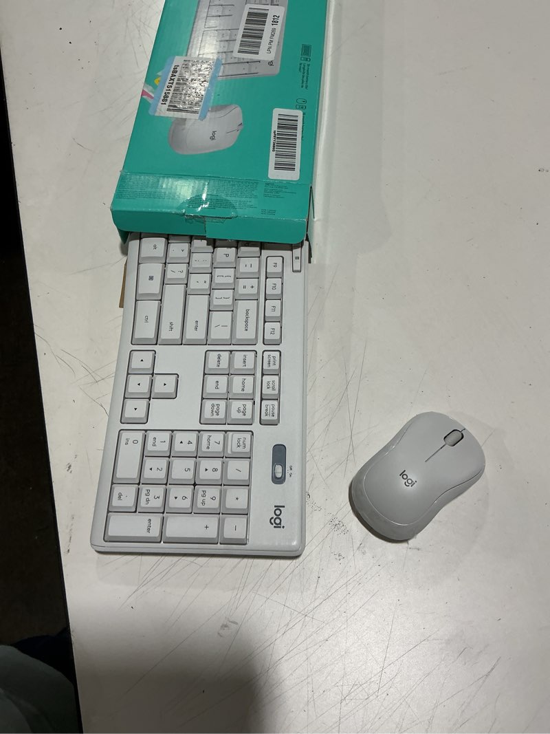 Condition photo showing As Is for Logitech MK295 Wireless Mouse & Keyboard Combo with SilentTouch Technology, Full Numpad, Advanced Optical Tracking, Lag-Free Wireless, 90% Less Noise - Off White Off-White