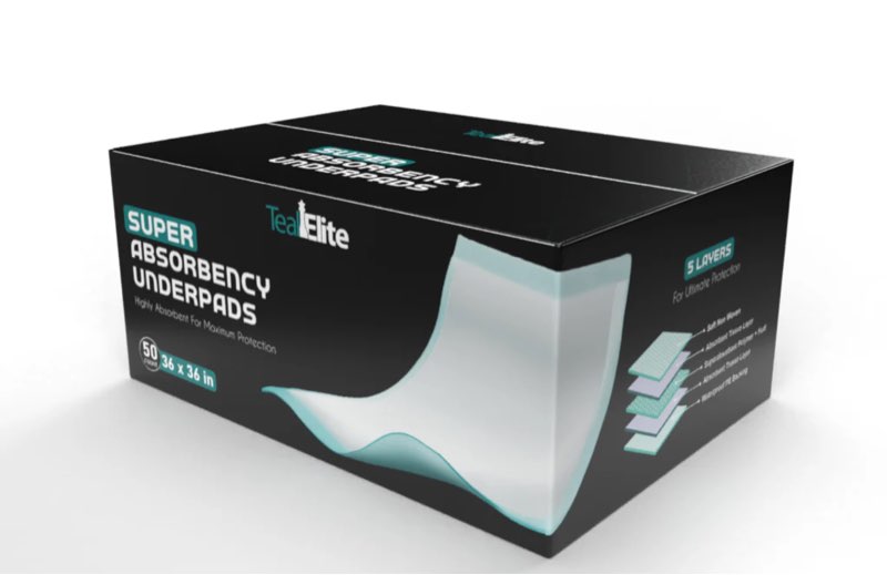 Tea Elite SUPER ABSORBENCY UNDERPADS® Highly Absorbent For Maximum Protection XXL 50 36 x 36 in