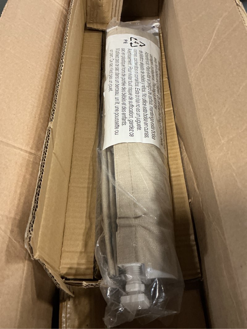 Condition photo showing Good Condition for unishades 100% blackout no tools no drill cordless roman shades for windows, size 19 3/4" w × 60" h (for windows 20" w × 60" h) blackout - beige blackout - beige 20" w × 60" h