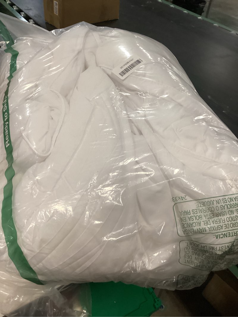 Condition photo showing As Is for utopia bedding comforters twin size, all season duvet insert, down alternative box stitched bed comforter with corner tabs, machine washable (white) twin (pack of 1) white