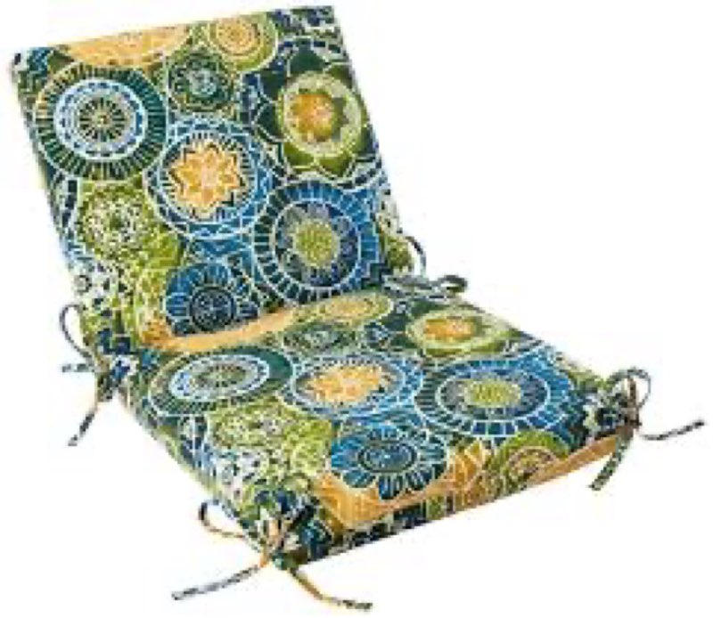 pillow perfect outdoor/indoor omnia lagoon square corner chair cushion, 1 count (pack of 1), blue 36.5" x 18" blue omnia lagoon