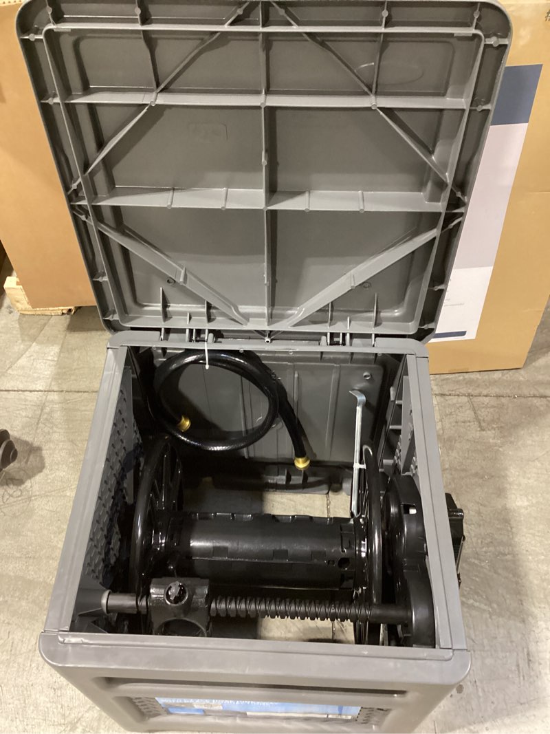 Condition photo showing Good Condition for suncast smart trak 225 ft. gray free standing hideaway hose reel