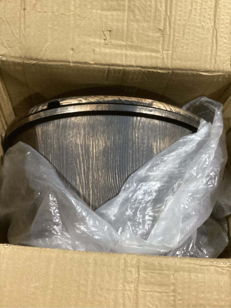 Condition photo showing Good Condition for alpine corporation tiz194bz | rustic outdoor 2-tier barrel pump water fountain — relaxing water flow, 27"h bronze finish décor 27" h 2-tier barrel & pump