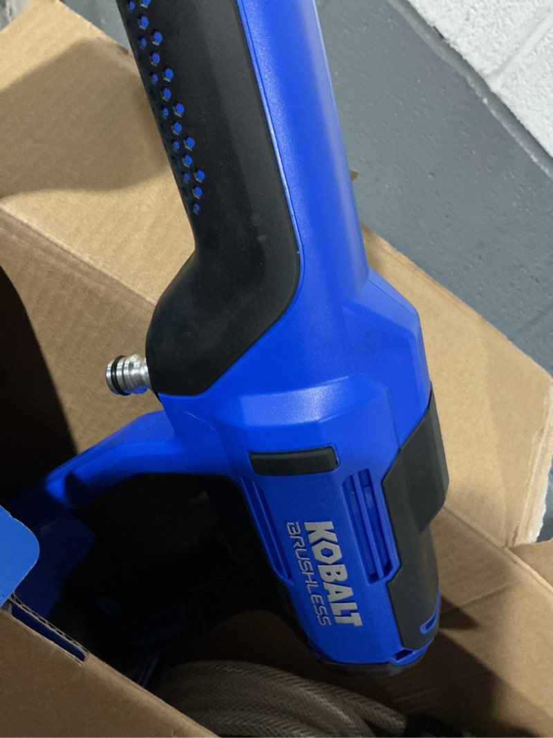 Condition photo showing As Is for kobalt 700-psi 0.8-gpm cold water battery outdoor power cleaner with 1 spray tips