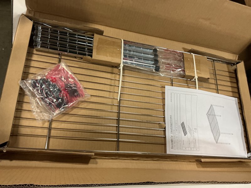 Condition photo showing Good Condition for simple deluxe heavy duty 1-shelf shelving, adjustable storage units, steel organizer wire rack, 29.92" w x 13.78" d x 14.96" h, chrome,2-pack 1-tier wider, 29.92"w x 13.78"d x 14.96"h 2 pack