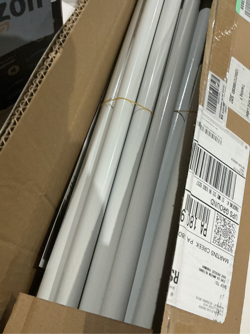 Condition photo showing As Is for AIKASY Full Size Canopy Bed Frame with Outer Support, Thickened Metal Poles & Four Corner Brackets, Compatible with Metal/Wood Base for Bedroom Decor (White) White Full