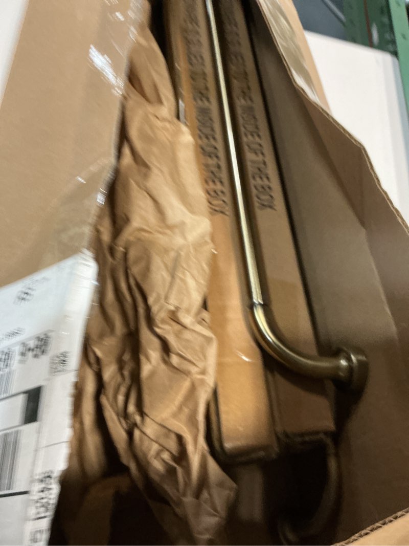 Condition photo showing As Is for Antique Bronze Disc Curtain Rods, 28-48 Inches Window Curtain Rod,Adjustable Room Darkening Drapery Rod with Aluminum Finials and Brackets,Wrap Around Design 28-48-inch Antique Bronze