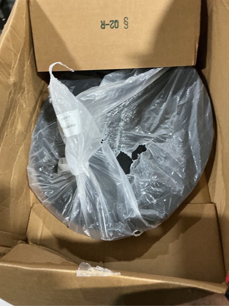 Condition photo showing As Is for 2 pcs large restaurant serving trays 24" x 29" oval plastic food serving tray non slip rubber lined black serving tray for cafeteria (2)