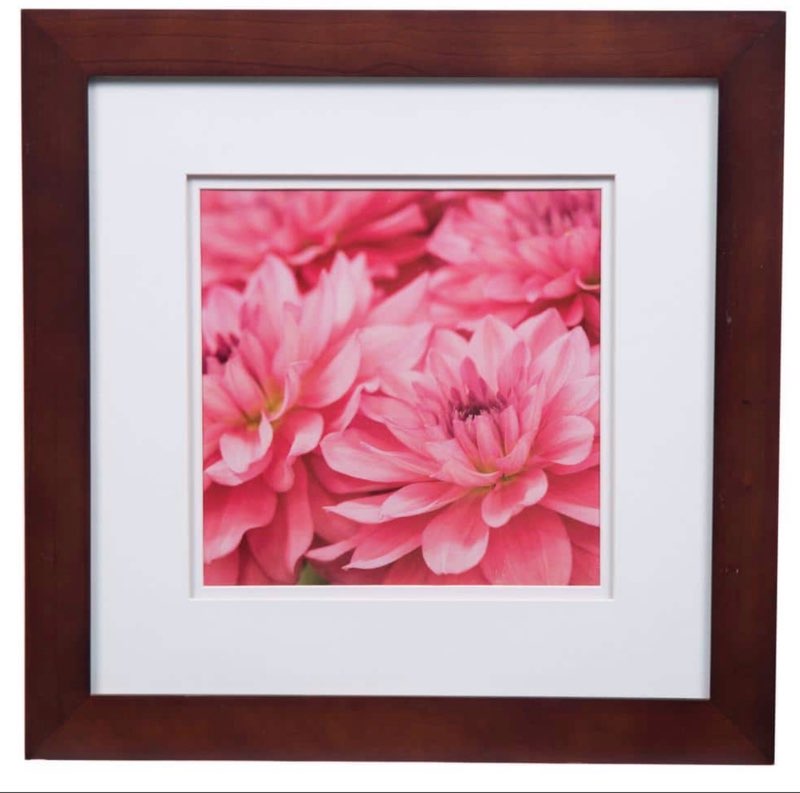 Gallery Solutions 12"x12" Wide Double Mat 8"x8" Photo Frame Walnut Brown