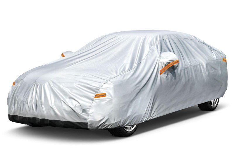 Car Cover Waterproof All Weather for Automobiles, Heavy Duty Full Exterior Cover Universal fit Toyota Corolla, Honda Civic, Hyundai Elantra, Nissan Sentra etc. Size A3 (See Size Chart)