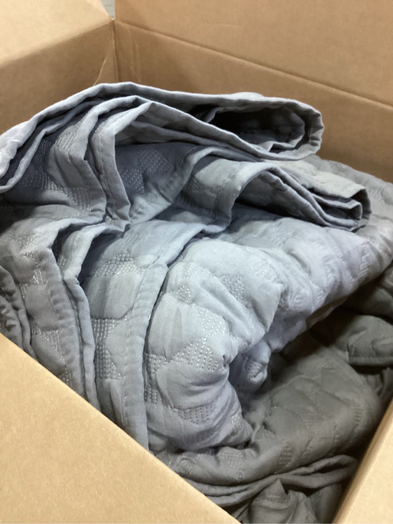 Condition photo showing As Is for kivik breathable weighted blanket for adults, 15 lbs ultra soft minky dot heavy blankets, reversible cooling and warm blanket for all seasons, machine washable, 60"x80" queen size, grey grey 60"x80"-15 lbs