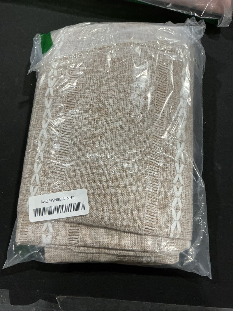 Condition photo showing Good Condition for Horaldaily Beige Cotton Blend Tablecloth 52×70 Inch Rectangular, Farmhouse Style, Wrinkle Resistant Washable Table Cloth, Hemstitched Embroidery Table Cover for Home 52" x 70" (Rectangular) Beige