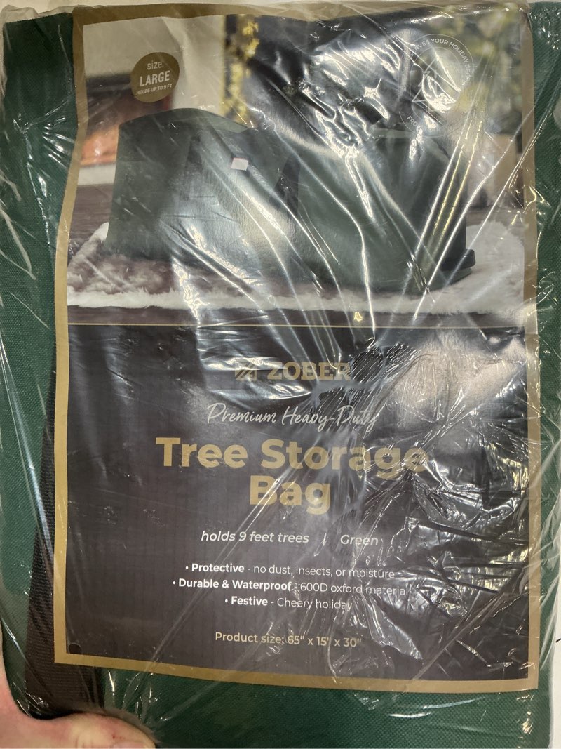 Condition photo showing New/Like New for zober 600d oxford fabric large christmas tree storage bag - fits 9 ft artificial trees - tear proof waterproof christmas tree bag for storage box for xmas - strong, durable handles - card slot - green 9 ft green