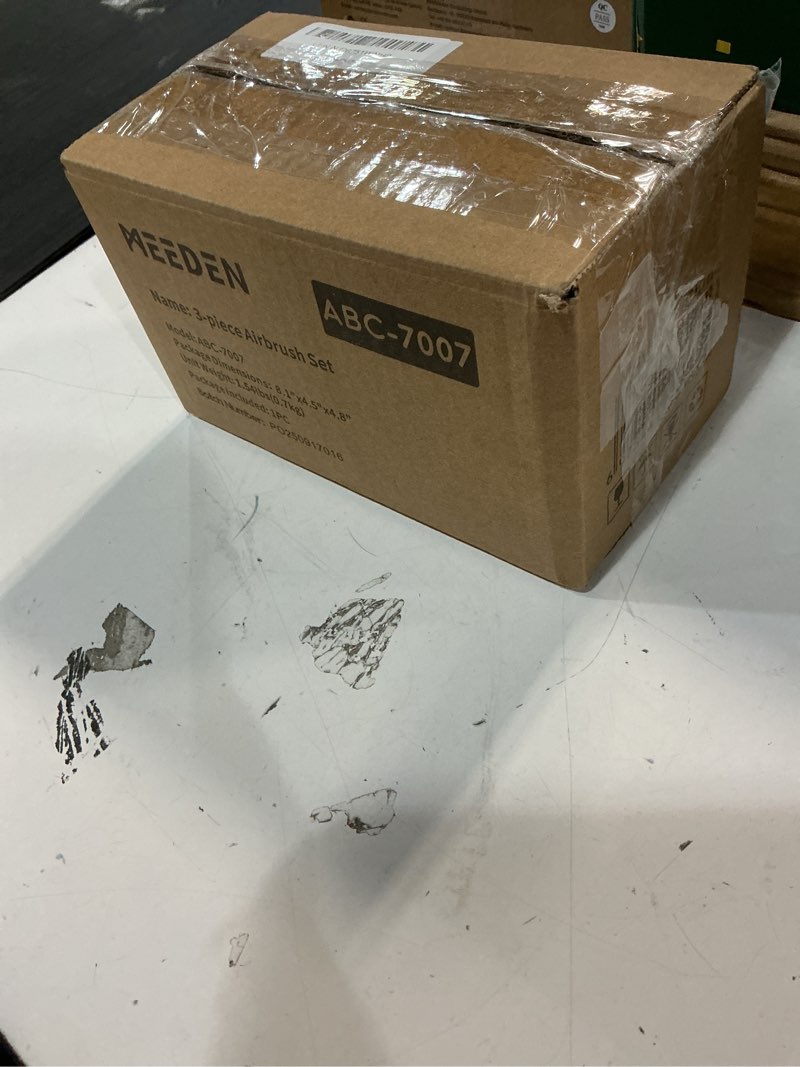Condition photo showing New/Like New for meeden airbrush spray gun kit: 3 pack of 0.25, 0.35, 0.5mm needles pre-equipped air brush paint guns - dual-action gravity feeds and siphon feed for model nail makeup cake standard size