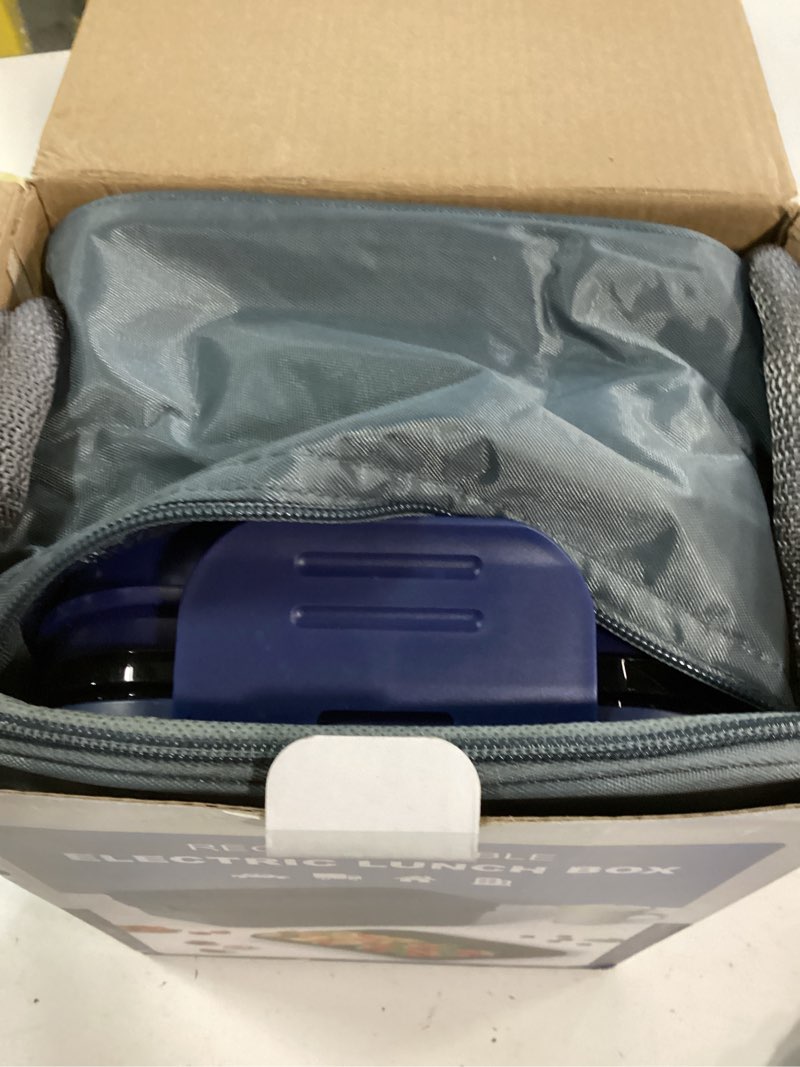 Condition photo showing Good Condition for vingud cordless electric lunch box for adults, 1.8l rechargeable heated lunch box food warmer, portable self heating lunchbox for mens/office/car/travel, lonchera eléctrica portátil battery powered blue+black
