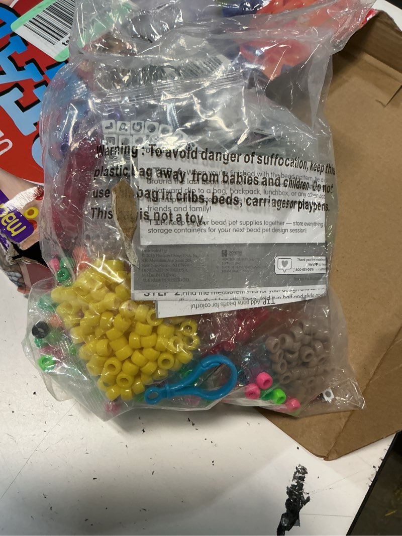 Condition photo showing As Is for made by me ultimate bead pets by horizon group usa, bead pets crafts for kids, includes over 1400 beads, cording, keychains & carabiner clips, design templates, storage cases & more