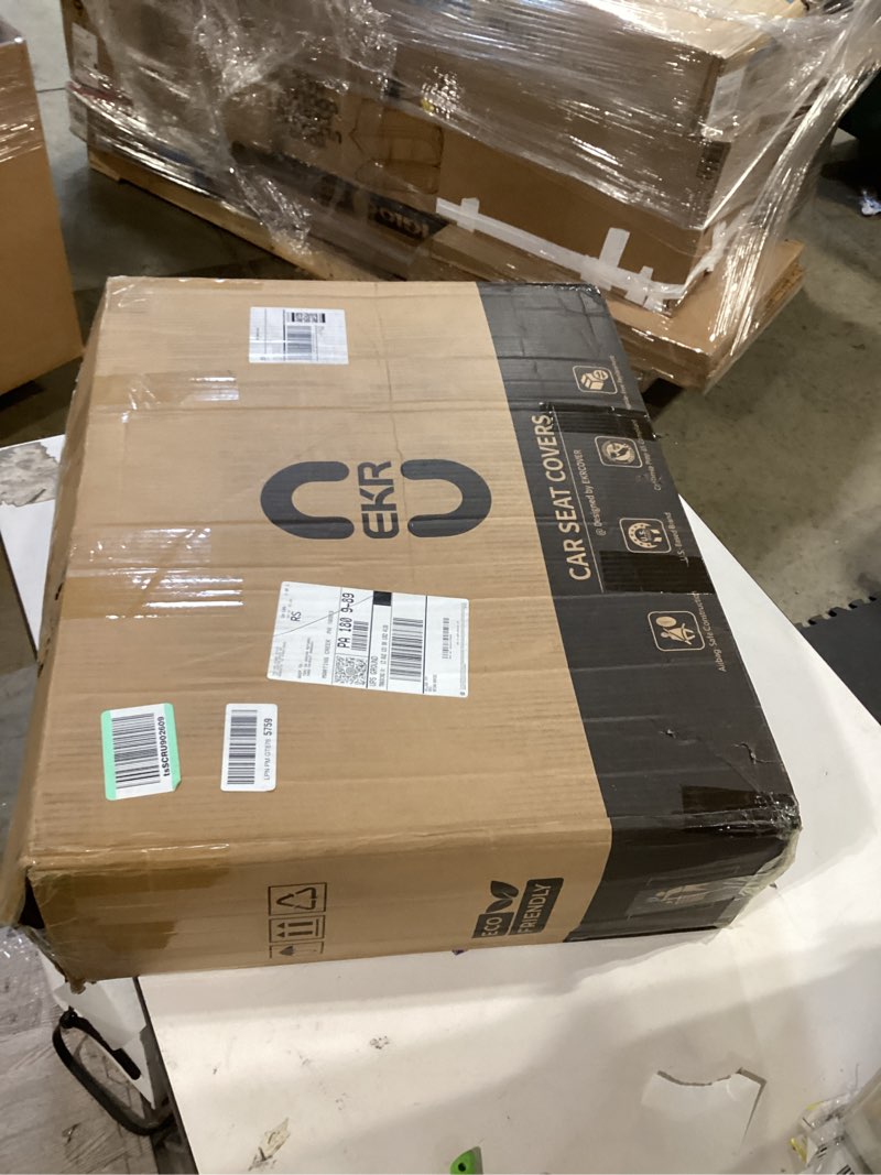 Condition photo showing As Is for ekr tundra seat covers for 2022-2026 toyota tundra (crewmax/hybrid) platinum/1794 edition/capstone,driver's seat w/legrest,pet-friendly-waterproof truck seat covers full set,faux leather(black) leather (black) 2022-2026 rear 40/60 w/armrest,with legrest