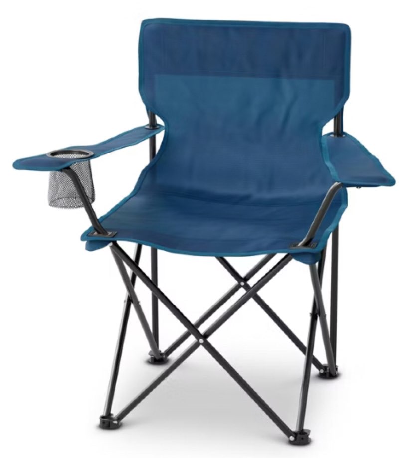 Adult Outdoor Portable Camp Chair - Dealworthy™ Mineral Blue: Steel Frame, 225 lbs Capacity