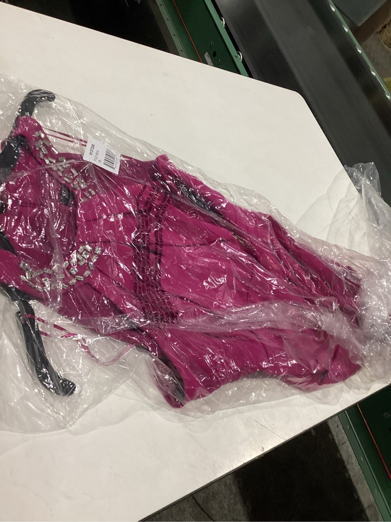 S.L. Fashions Women's Long Cocktail Dress with Embellished Halter Neckline, Wedding Guest, Party (Pe