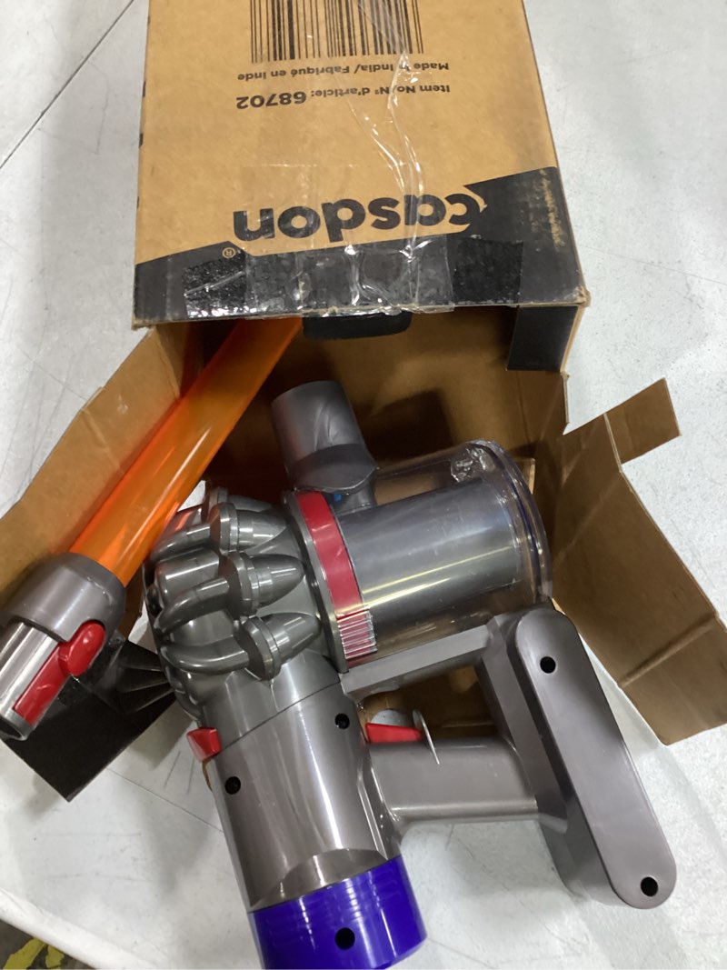 Condition photo showing Good Condition for casdon dyson cordless vacuum interactive & officially licensed toy dyson vacuum for children aged 3+ realistic role-play fun, purple and orange