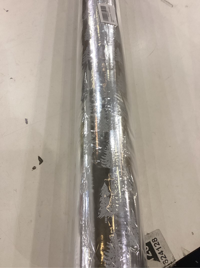 Condition photo showing New/Like New for LDGOOAEL Reversible Christmas Wrapping Paper Jumbo Roll - Silver Holiday Tree & Stripes - 30 inches x 100 Feet