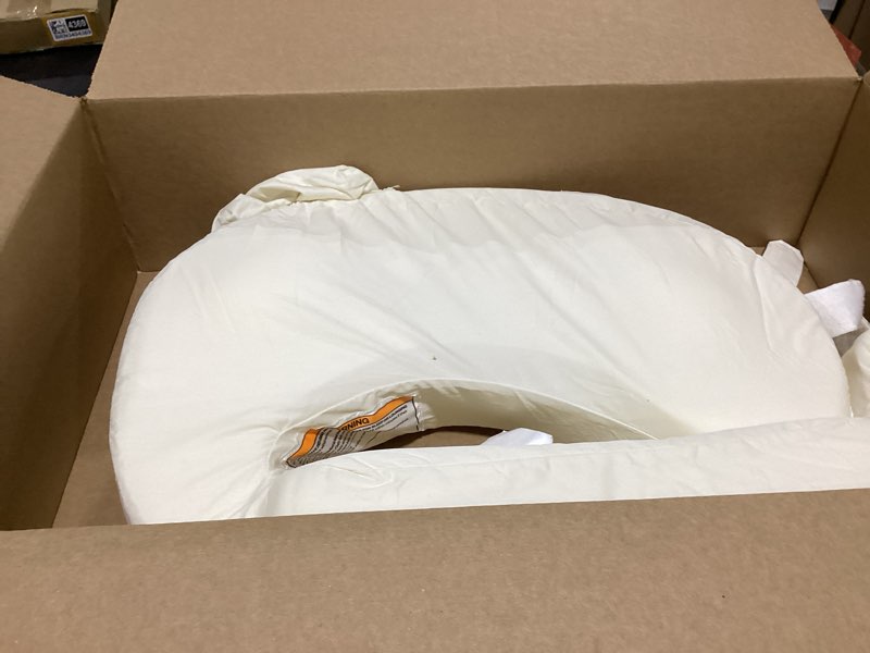 Condition photo showing As Is for my brest friend deluxe organic nursing pillow 100% organic cotton slipcover ergonomic breastfeeding pillows supports both mom and baby breastfeeding essentials handy side pocket cream organic cream