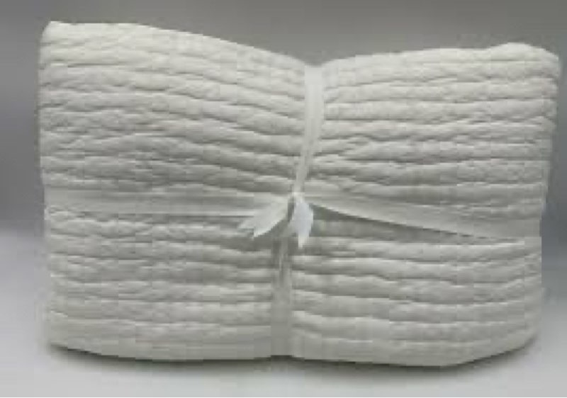 quince organic cotton hand stitched quilt set 3 pieces king  light  blue
