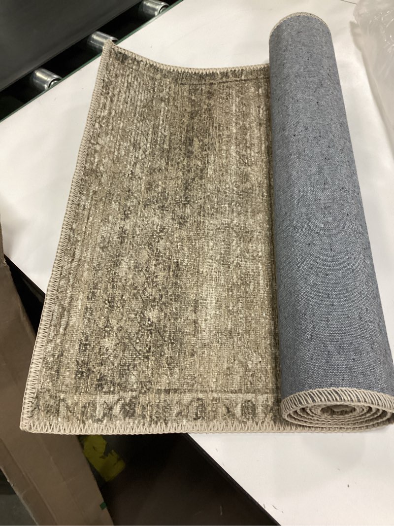 Condition photo showing Good Condition for Loloi Amber Lewis Cambria Collection CBR-01 Ash/Bark 2'-0" x 5'-0" Accent Rug Jute, Neutral, Vintage Style, Antique Tone, Living, Bedroom, Dining, Carpet Ash / Bark 2' x 5' (Rectangular)