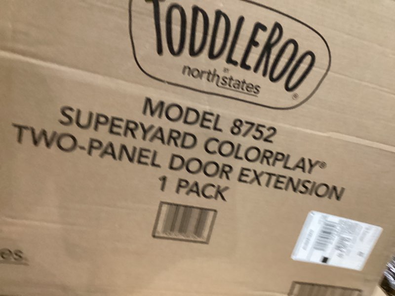Condition photo showing New/Like New for Toddleroo by North States - Superyard Colorplay 2-Panel Door Extension: 65.5 Inch Play Yard Extension with Door - Works with Superyard Playpens - Colorplay 2-Panel Door Extension ColorPlay