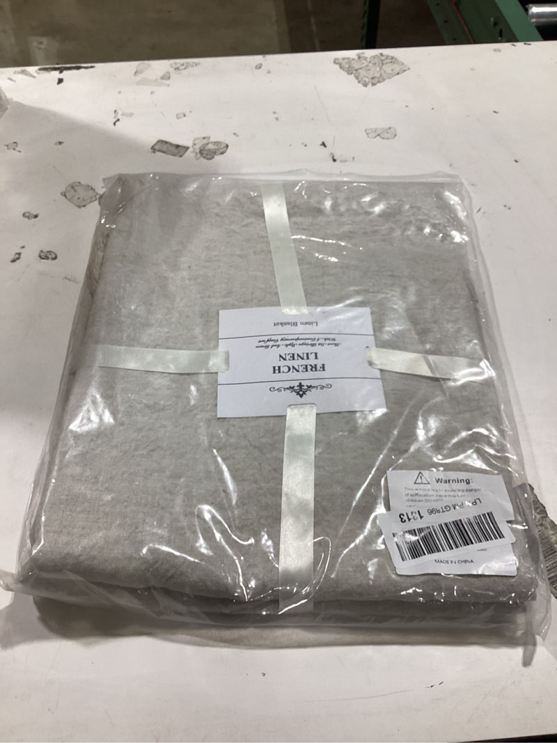 Condition photo showing New/Like New for 100% pure linen blanket,100% natural flax linen throw blanket, 79" l 100% french flax fabric,soft,breathable and skin-friendly bed blanket linen 79"x57"