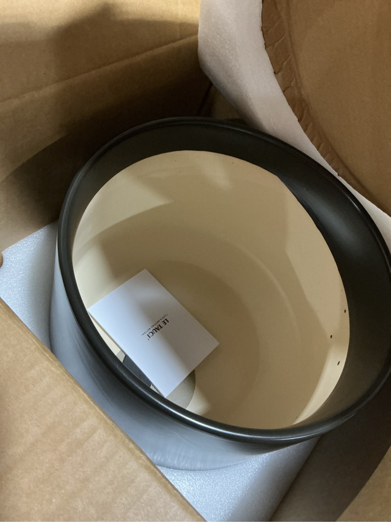 Condition photo showing Good Condition for le tauci 12 inch pots for plants, ceramic plant pots with drainage holes and saucers, elegant and durable large plant pot, perfect for home & office decor, black